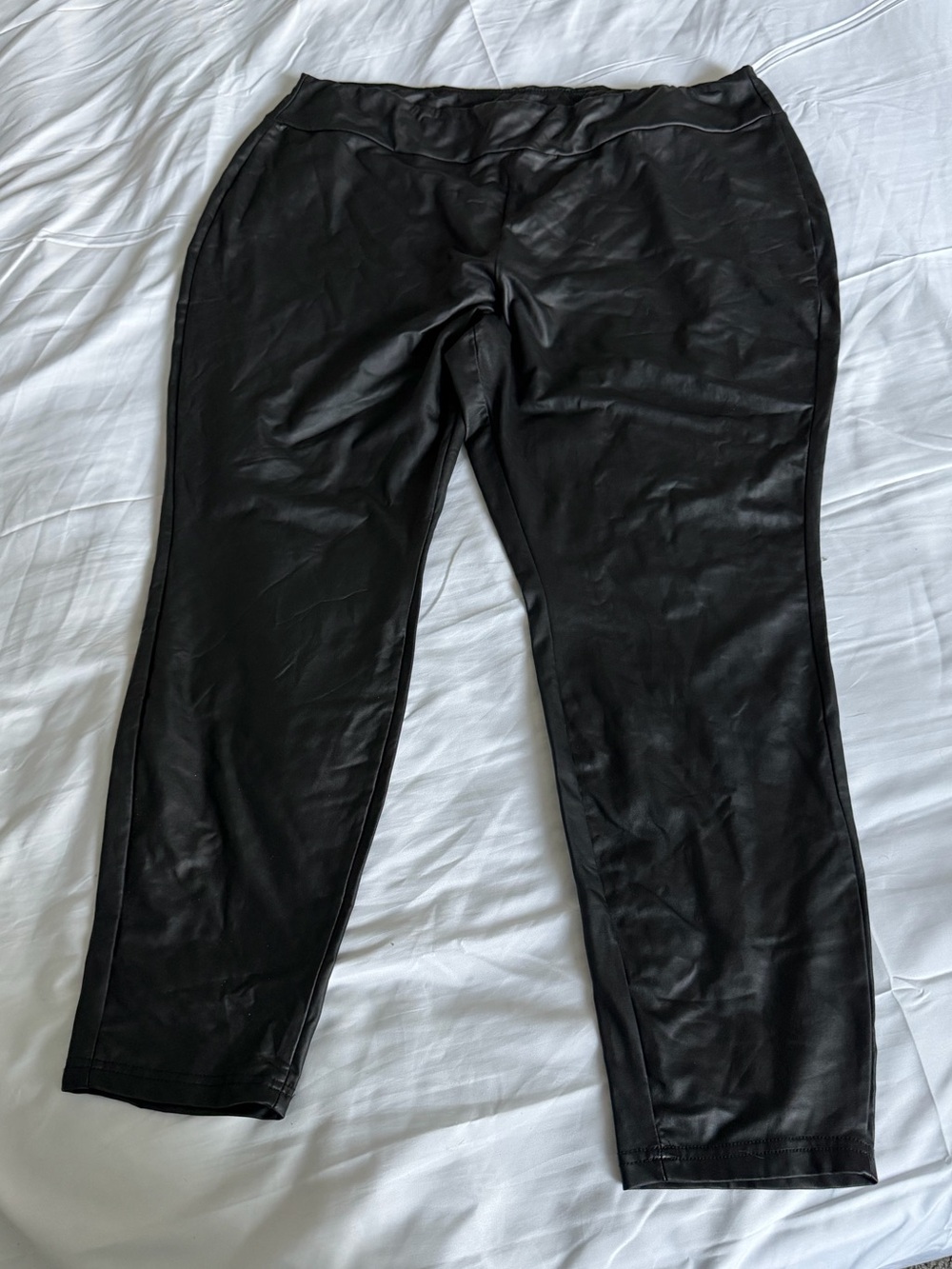 Women’s Black Faux Leather Slim Pants